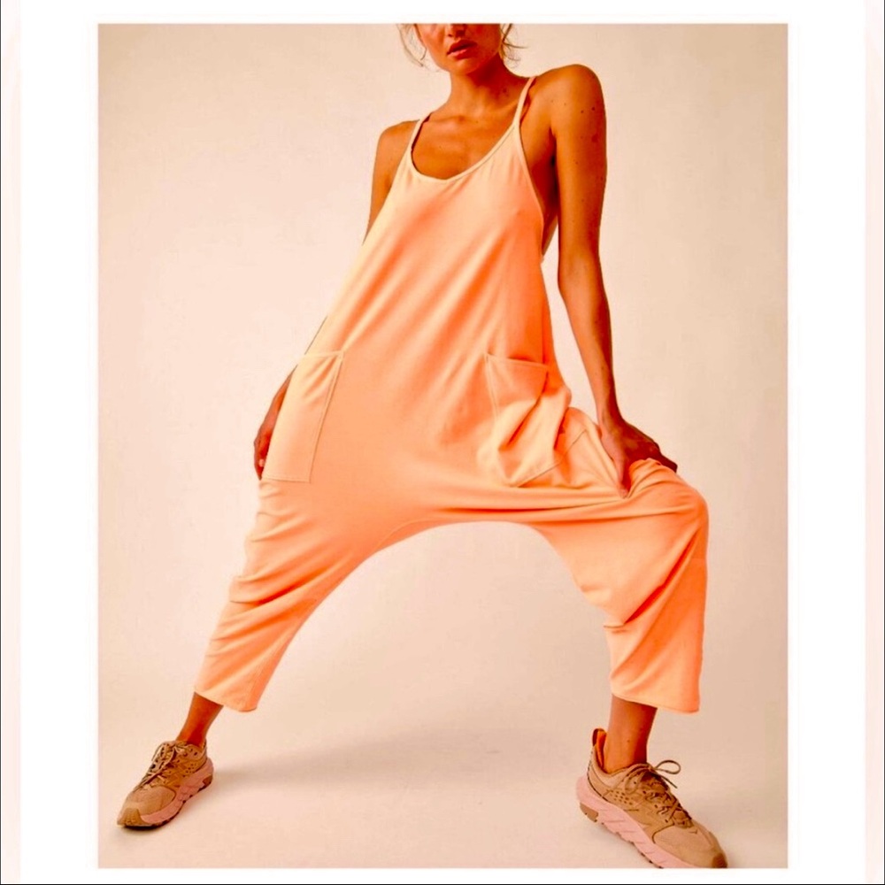 Hot Shot Onesie FP Movement by Free People Jumpsuit with Relaxed Fit in Melon - Picture 10 of 10